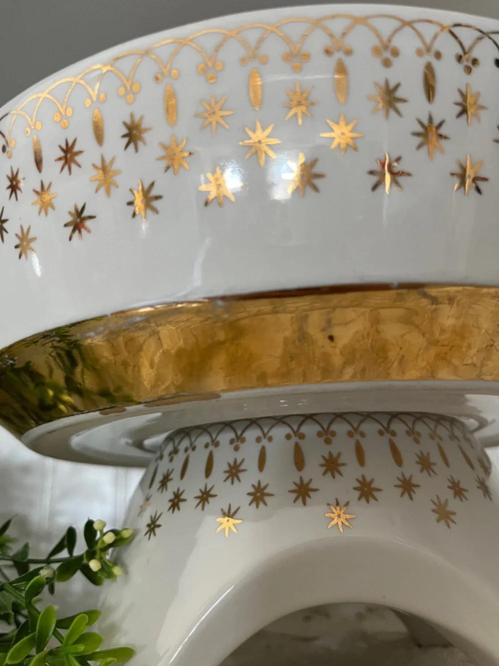 Hall China Starburst Flare Ware Casserole Pedestal Set Atomic MCM Gold Lid Dish